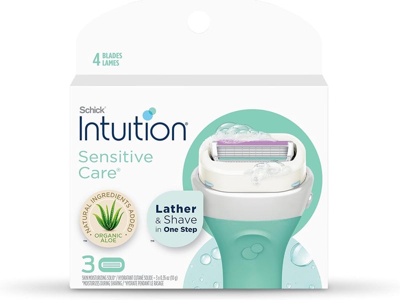 Intuition Schick Sensitive Skin Women's Razor Refills with Vitamin E & Aloe - Pack of 3 - Image 1